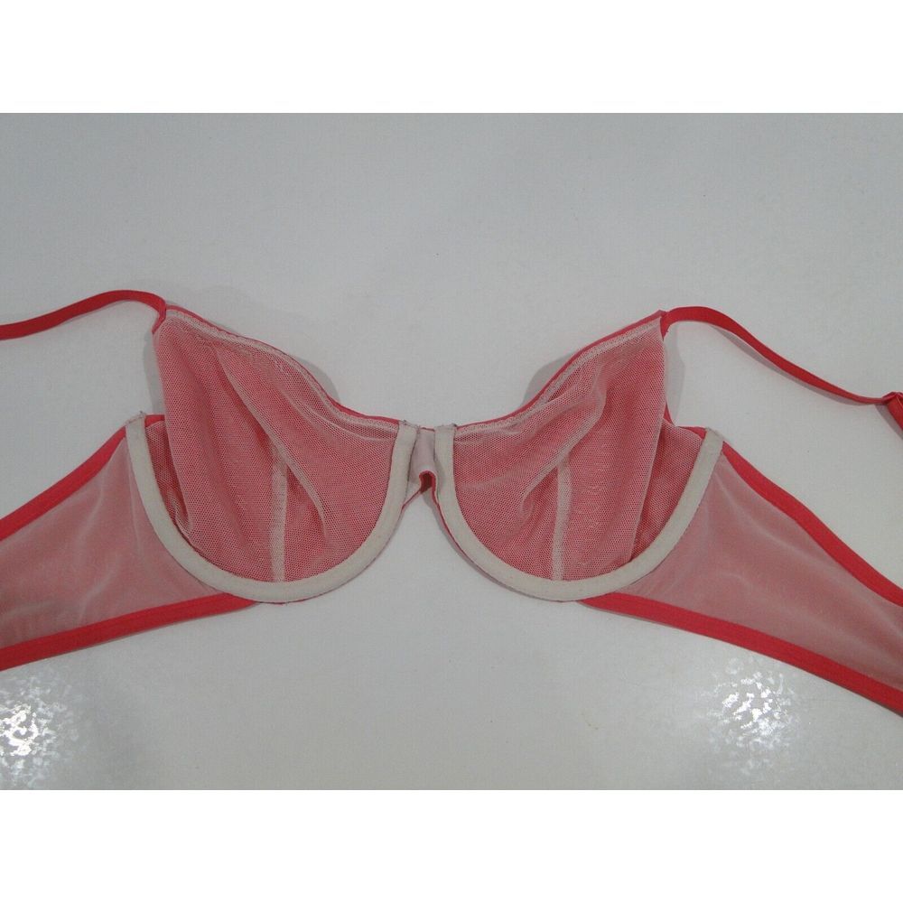 Victorias Secret Unlined Demi Sheer lace Bra size 36C Pink - Picture 6 of 6
